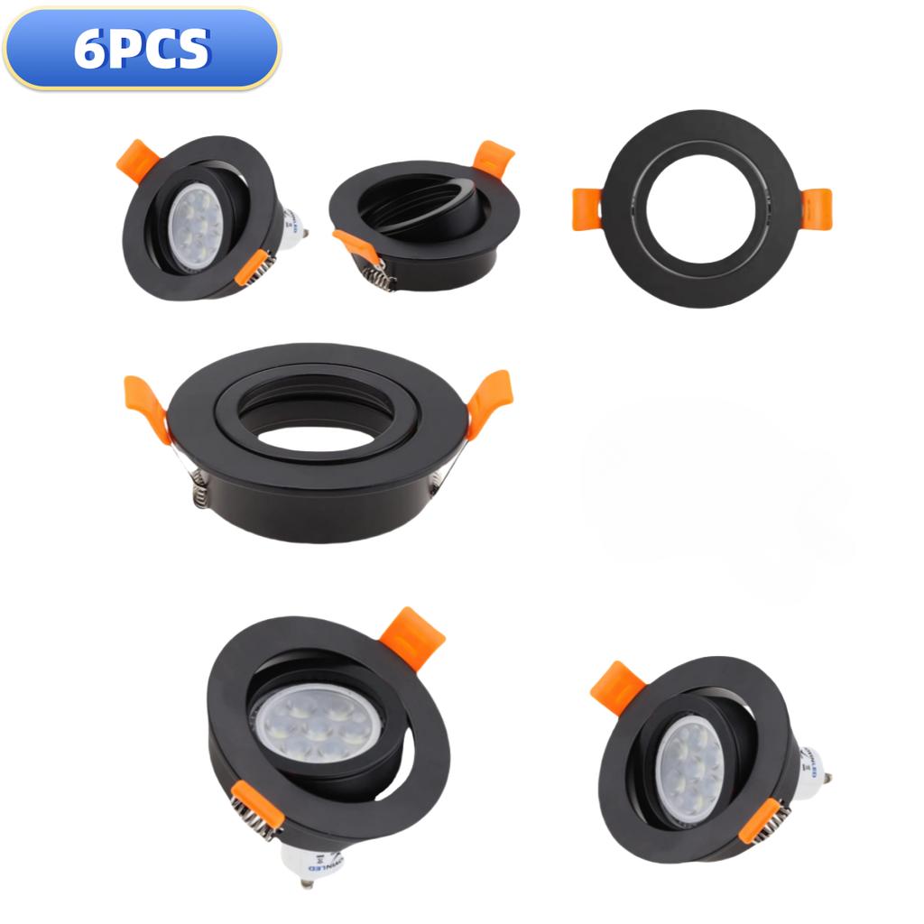 3/6/ 9 Black Round Recessed Downlight Holder 82mm Cut-out 62mm Adjustable Frame Housing Round Spotlights