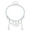 Cold Wind Cross Star Diamond Imitation Pearl Necklace Personalized Stacking Temperament Advanced Clavicle Chain Necklace