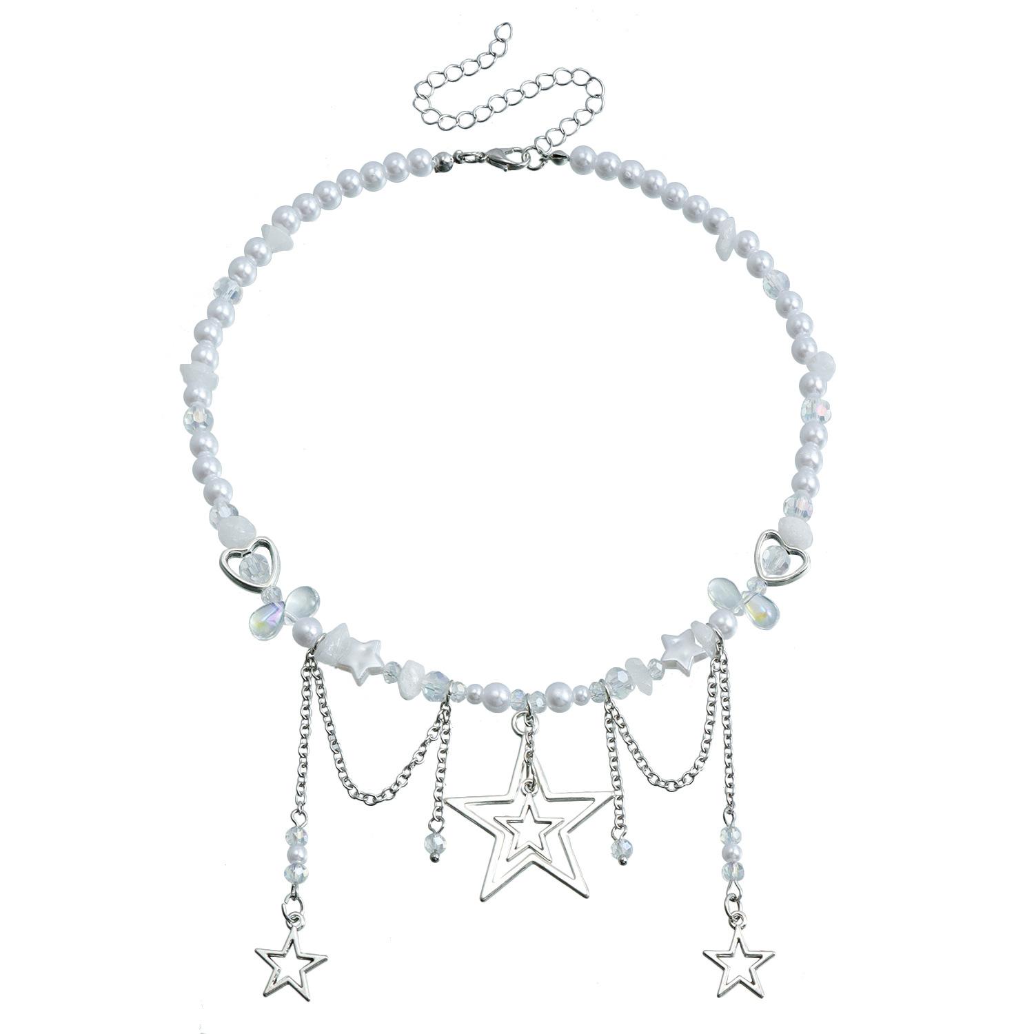 

Ожерелье Холодный Ветер Крест Звезда Имитация Бриллианта Имитация Жемчуга Персонализированное Многослойное Темпераментное Продвинутое Ожерелье-Цепочка для Ключицы