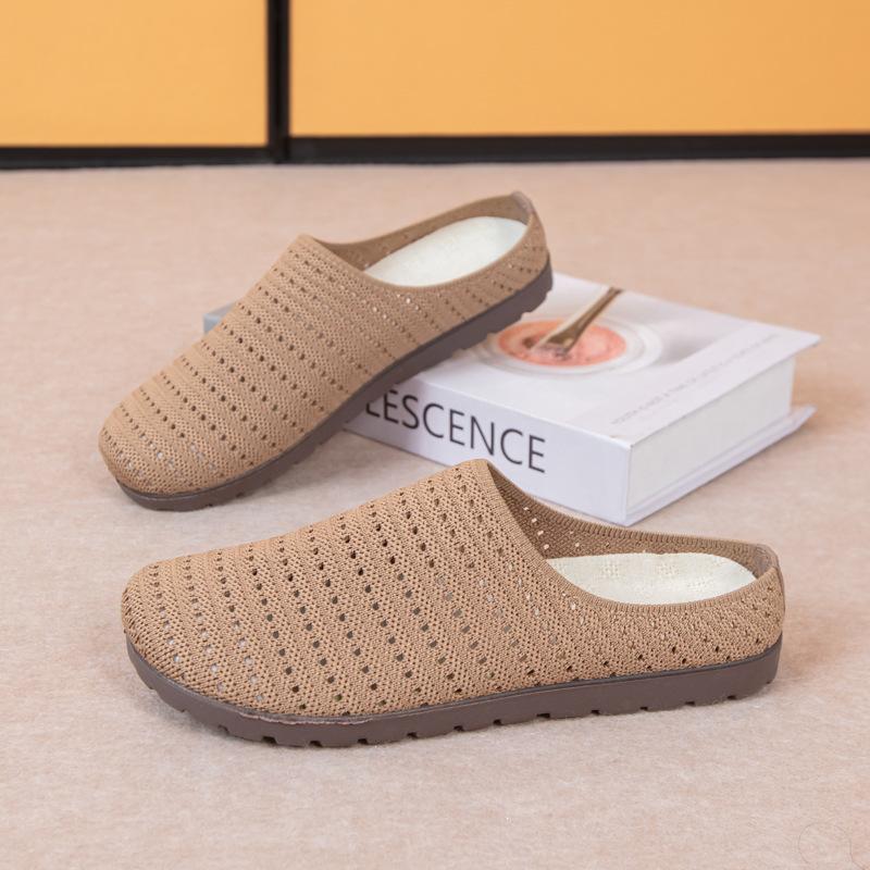New Women's Flat Half Slippers - Fashionable Breathable and Comfortable Arch Support Not Tired Feet Non-slip Wear-resistant Cushioning Shoes
