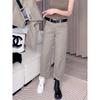 Plus Size Retro High Waist Straight Leg Jeans – Women's Elastic Cropped Pants for Autumn