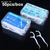 50pcs Portable Disposable Dental Floss Picks High-Tension Toothpicks In Box Oral Care Dental Sticks for Daily Cleaning