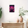Retro Synthwave Car Sunset Metal Tin Sign Vintage Vaporwave Wall Art Unframed Man Cave Decor 8x12 Inch