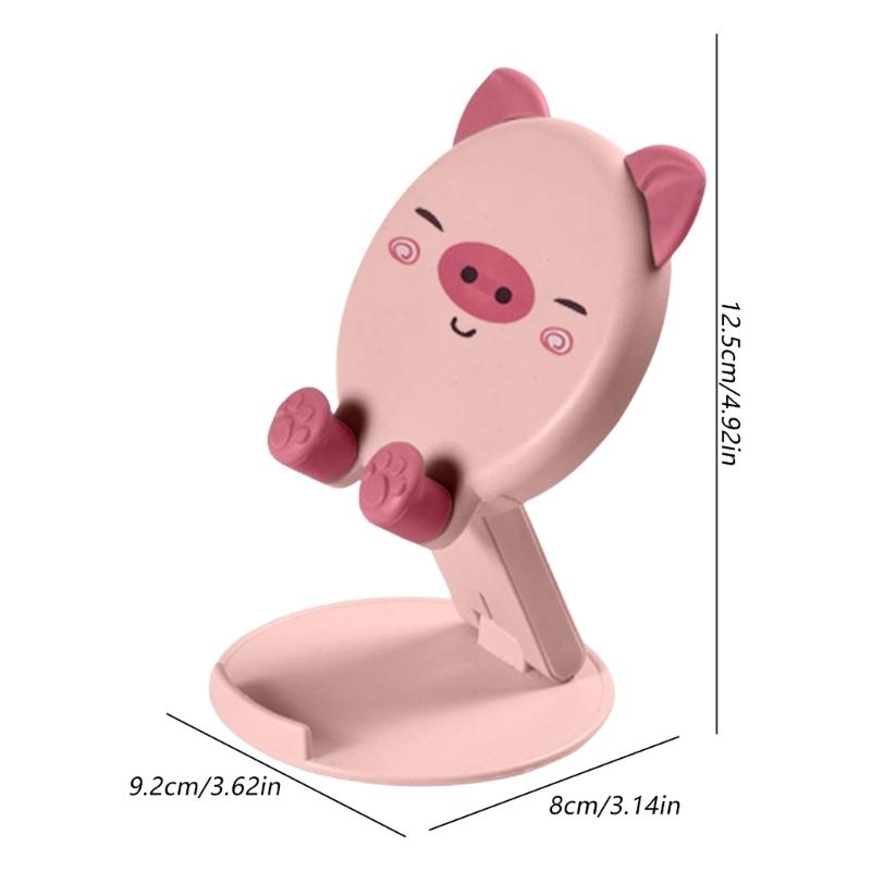 Adorable Cartoon Plastic Phone Holder Foldable Multiple Device Support Stable Desktop Organizers for Travel