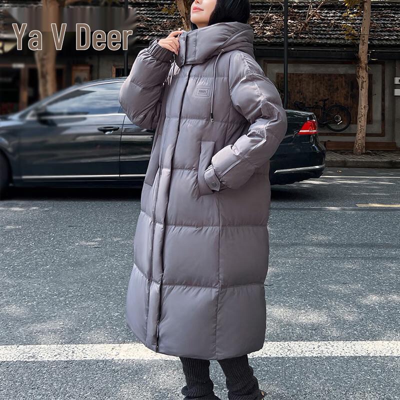 Yalu RS Damen Lange Winter Daunenjacke mit Kapuze