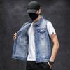 Denim Vest Men's Spring Summer and Autumn Large Size Vest Casual Hong Kong Trend Ins Vest Youth Sleeveless Waistcoat