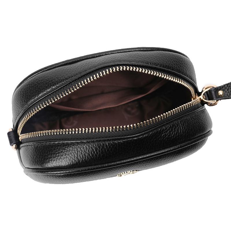 Johnature Mini borsa piccola rotonda Borse a tracolla e a tracolla da donna alla moda Pochette da donna versatili in morbida pelle