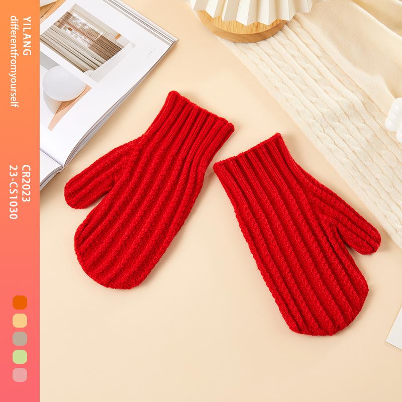 

Новые вязаные перчатки для осени и зимы Теплые и непродуваемые Перчатки-митенки для мужчин и женщин для активного отдыха One Size