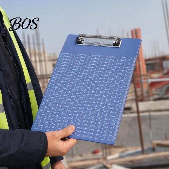 A4 Paper Clip Board File Folder, with Reinforced Metal And Clear Scale Ruler Clipboard Ruler, Portable Document Writing Pad, for Office School