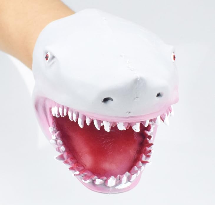 speed mao sea creature shark hand puppet gray
