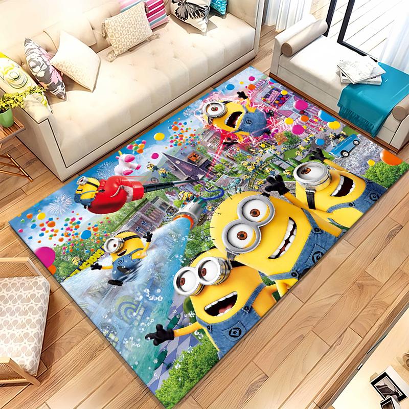 Cute Minions cartoon Living Room Non-Slip Area Rug Soft Carpet for Bedroom Kids Playroom Sofa,Home Decor Doormat Gift
