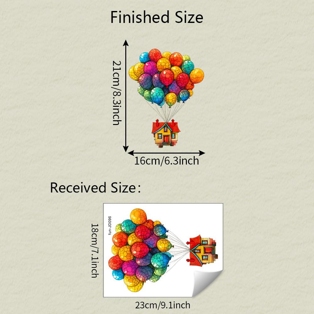 Painted House, Balloon Glass Windows Home Beautification and Decoration, Static Electricity Window Stickers