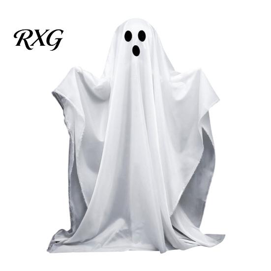 Ghost with Warm Lights Halloween Decoration, LED Light Up Standing Ghost, Indoor Outdoor Spooky Window White for Porch, Yard, Lawn, Garden Decor