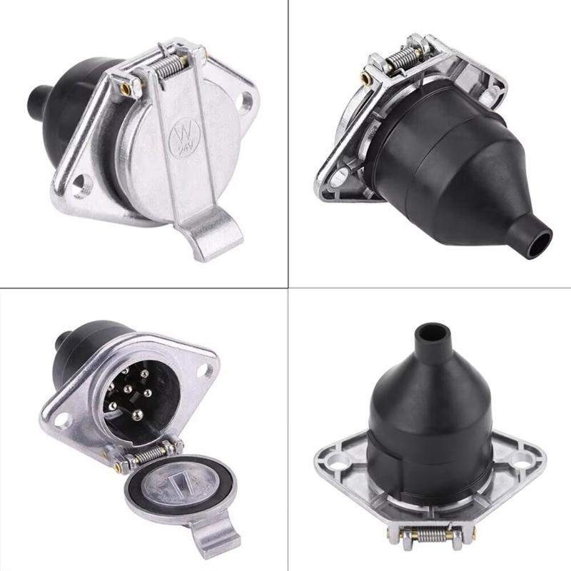 24V 7 Hole Aluminum Socket Quick Install Trailer Power Outlet for Mobile Home Truck & Commercial Vehicle Power Supply