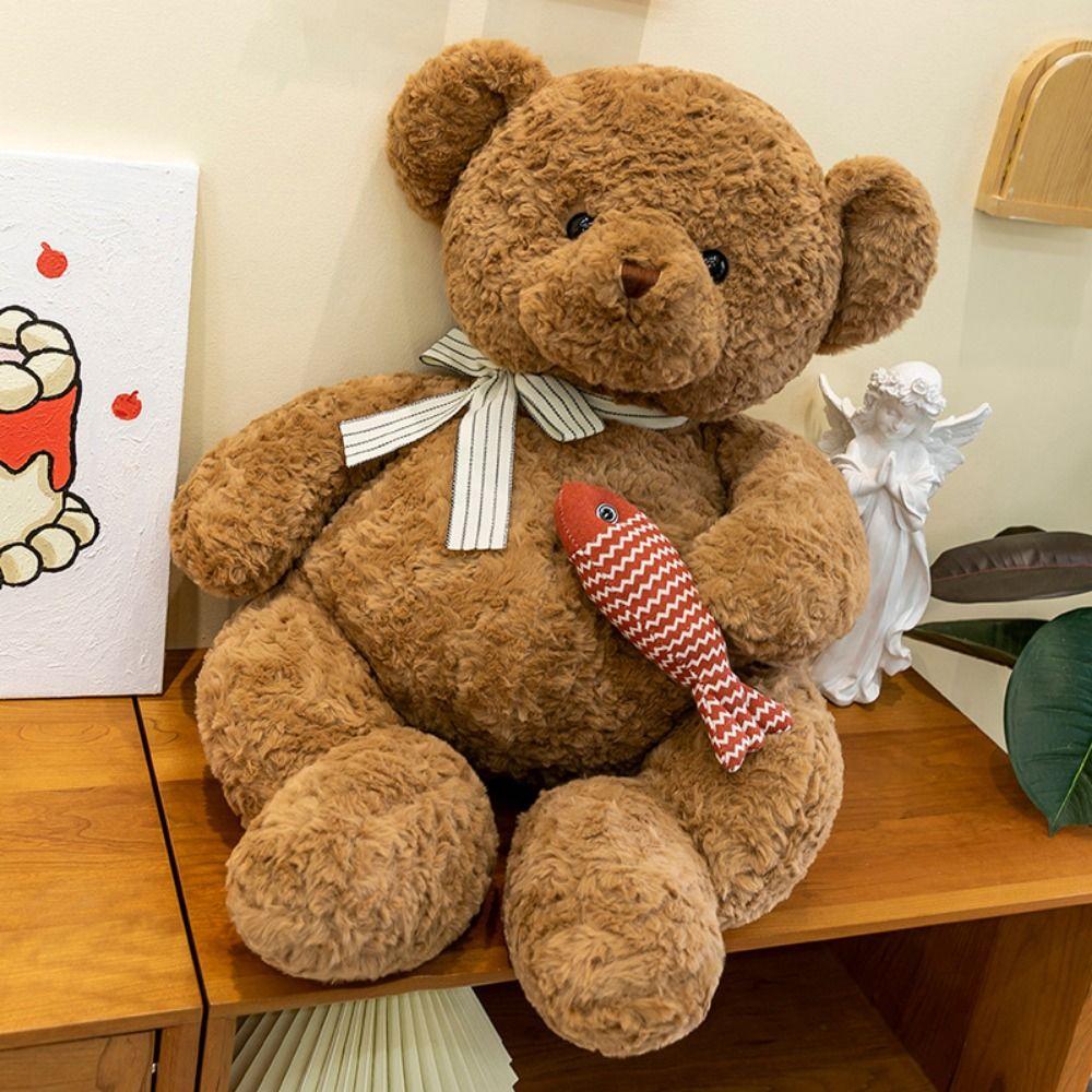 Kong-Fu Bear Stuffed Toy Dressing Bear Stuffed Soft Bear Doll Hug Fish Bear Plush Toy  Home Decor