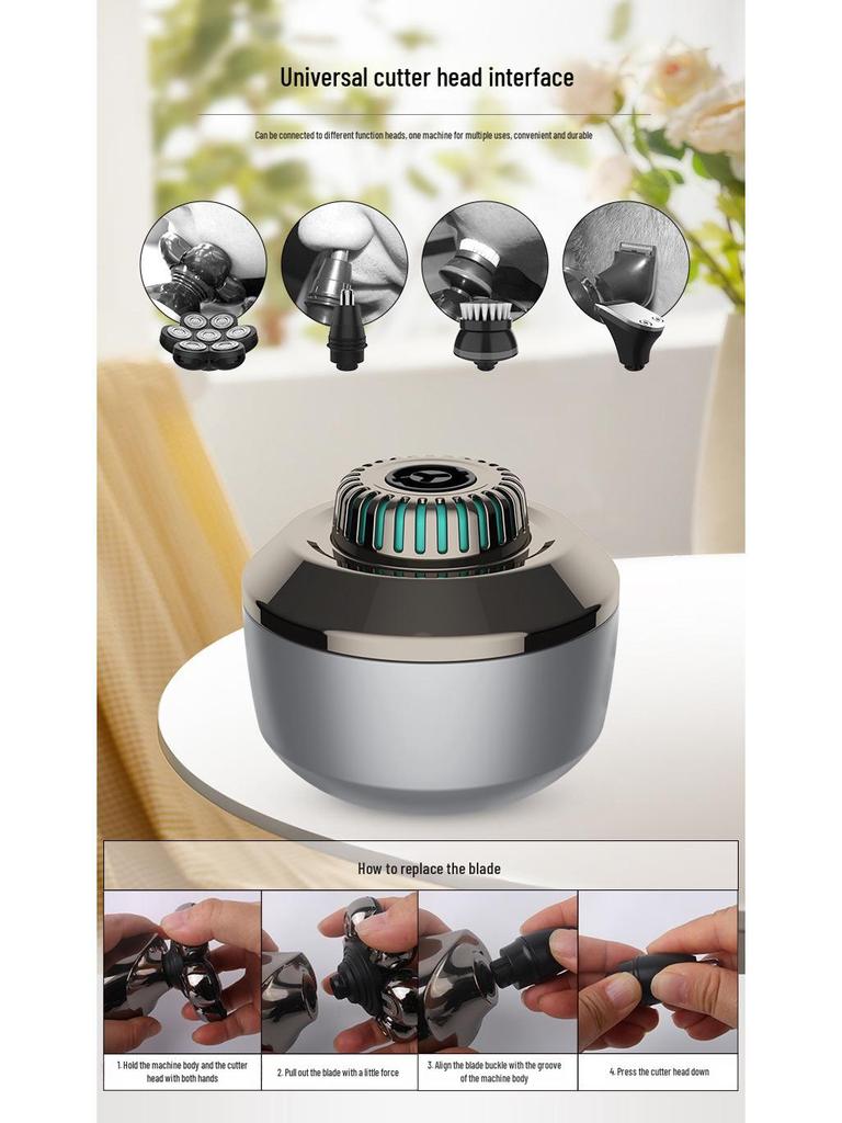 Multifunctional Rechargeable Electric Shaver for Men - Digital Display, Bald Head, Full Body & Beard Washable Razor