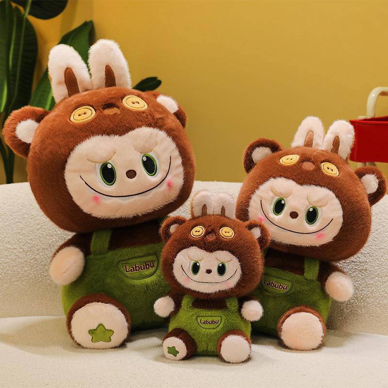 Bear Hat Creative And Strap Pants Cartoon Plush Doll Pillow For Gift