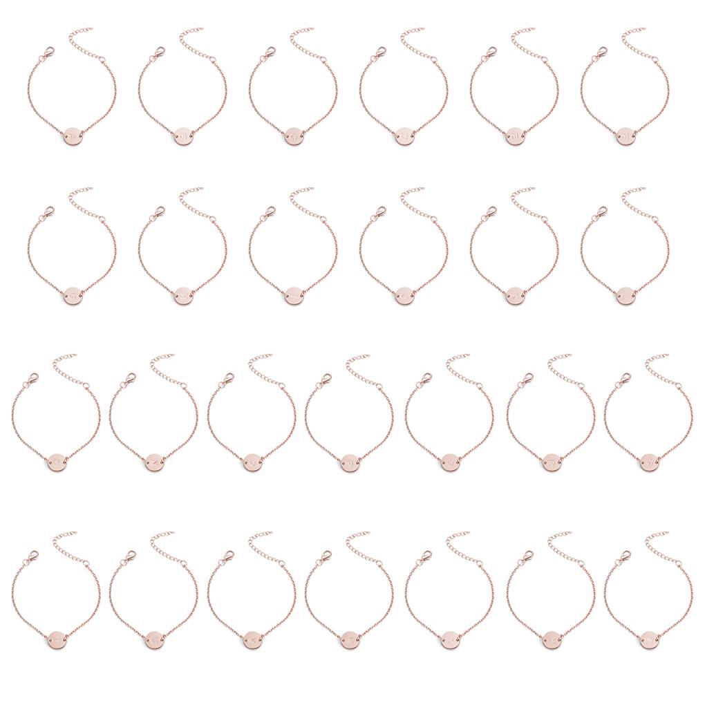 A-Z Chain Alphabet Wristband Bracelet Round Letters Pendant Lady Retro Bangles Girl Women Jewelry