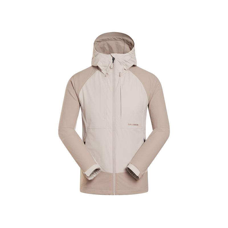 SALOMON Jackets Men s Light Ethereal Brown Hooded Moderate Soft Shell C30112 175/96A (L)