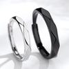 Schwarz-Weiß-Rhombus Glänzend Partnerring Einfach Offen Verstellbare Ringe Schmuck Für Freund Freundin Valentinstagsgeschenk