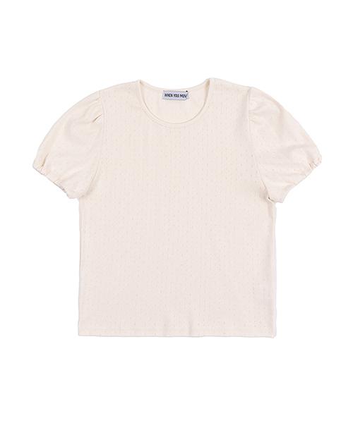 WHEN YOU MOVE Puff Eyelet Short Sleeve Tee (2 Colors)