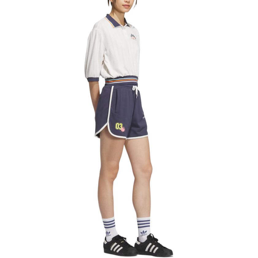 adidas Oryginalny Retro Grafika Kempingowa Dzianinowy Sportowy Modny Wszechstronny Krótki Rękaw Koszulka Polo Damskie topy Biały JM8000