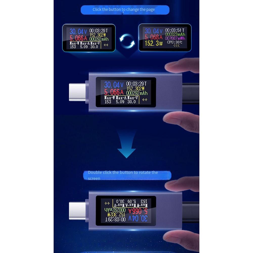 

240W USB Tester Meter with Full C Port Compatibility and Fast Charging