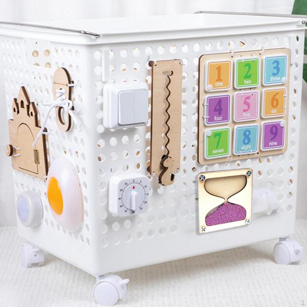 Busy Board Wooden Hourglass Motor Skill Early Education Montessori Teaching Accessories for Boy Girl