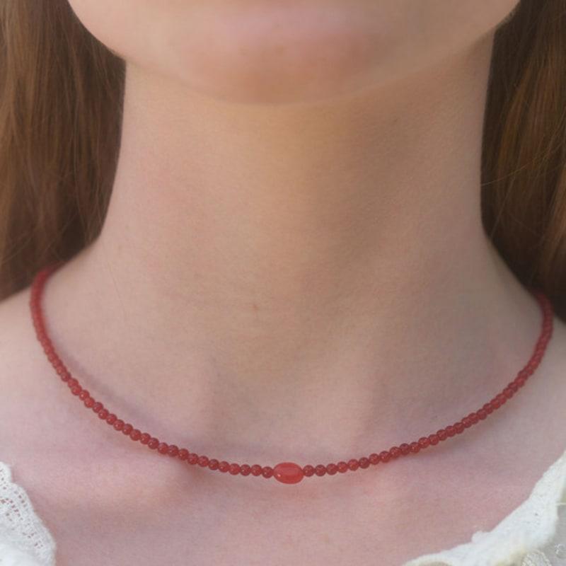 LOVE ME MONSTER Cherry Gem Necklace (L242MNK080)