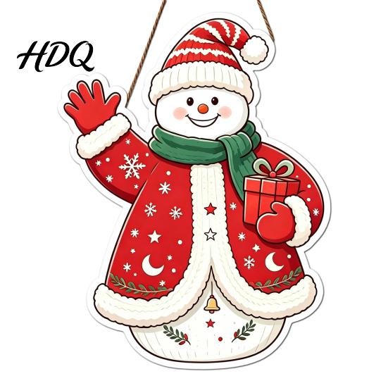 Xmas Window Decorations Wooden Christmas Hanging Pendant Cartoon Welcome Sign for Front Door Ornaments Wall Decor