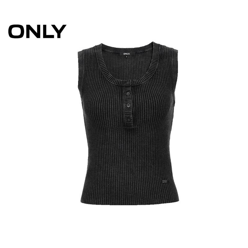 ONLY Women's Ribbed Round Neck Knit Tank Top