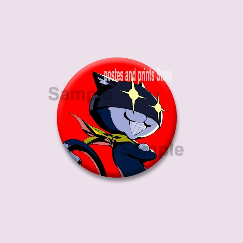 Spiel P-Persona 5 Runde Anstecker Ann Takamaki Ren Amamiya Knopfleisten Tasche Kleidung Dekorationen Brosche Sammlerstücke Schmuck Geschenke
