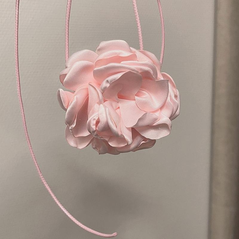 Flower Collar Choker Necklace Soft Fabric Flower Choker Tie Fabric Flower Chokers Cloth Accessories for Women Teen Girls