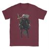 Vintage YoRHa 2B Anime Game Fans Art TShirt for Unisex Crewneck Pure Cotton T Shirts  Short Sleeve Tee Shirt Summer Clothing