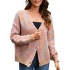 Dámský ležérní volný kardigan s výstřihem do V, s dlouhým rukávem