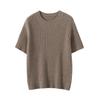 100% Pure Cashmere Round Neck Knit Short Sleeve Sweater