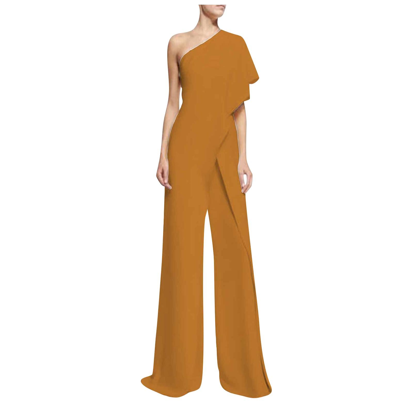 

Жіноча банкетна сукня Комбінезон Сексуальні жіночі штани з висячим вирізом XL жовтий