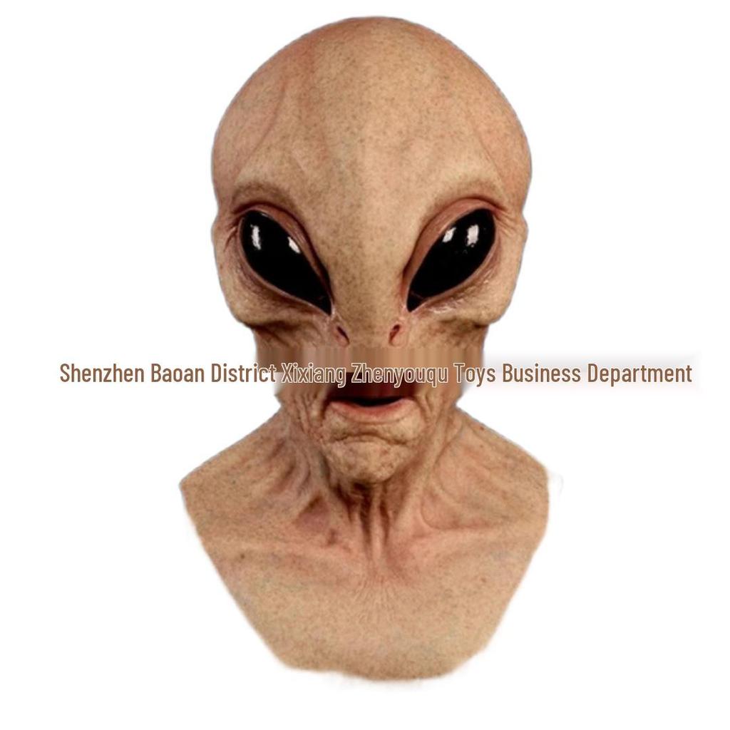 Gränsöverskridande Latex Mask för Äldre Person: Halloween Mänskligt Ansikte Peruk Huvudbonad