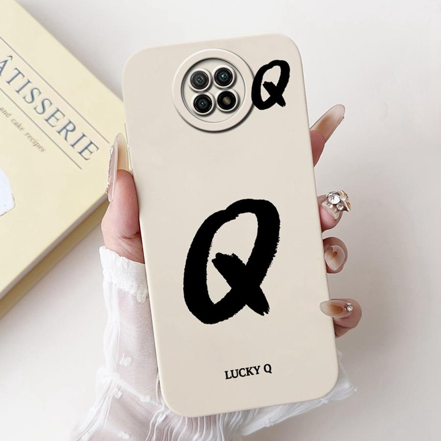 For Xiaomi Redmi Note 9T Case Soft Silicone Coque Lucky A-Z Letter Painted Shockproof Funda for Redmi Note 9 5G note9 TCover