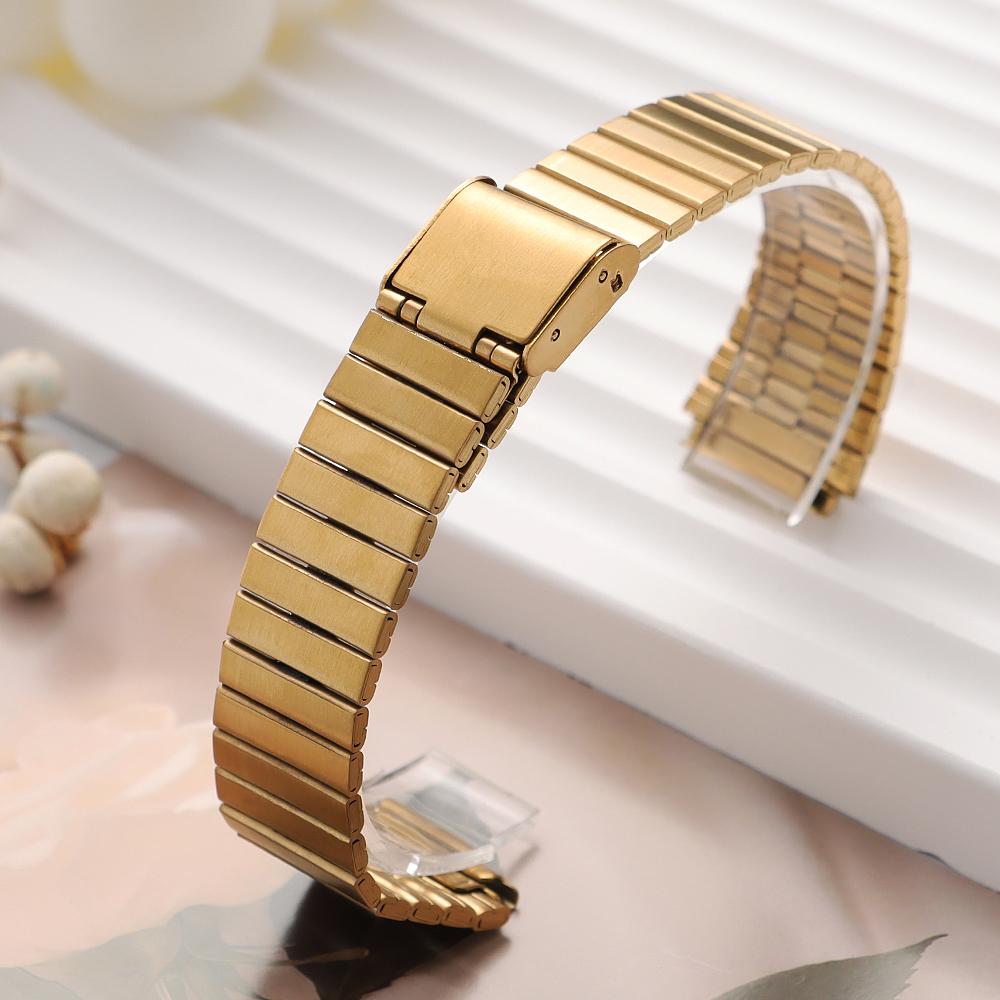 Vintage 18mm 20mm Edelstahlarmband für CASIO F-91W/A158/A159/A168/A169/B650/AQ230/AE500W Uhrenarmband Silm Metallarmband Gürtel