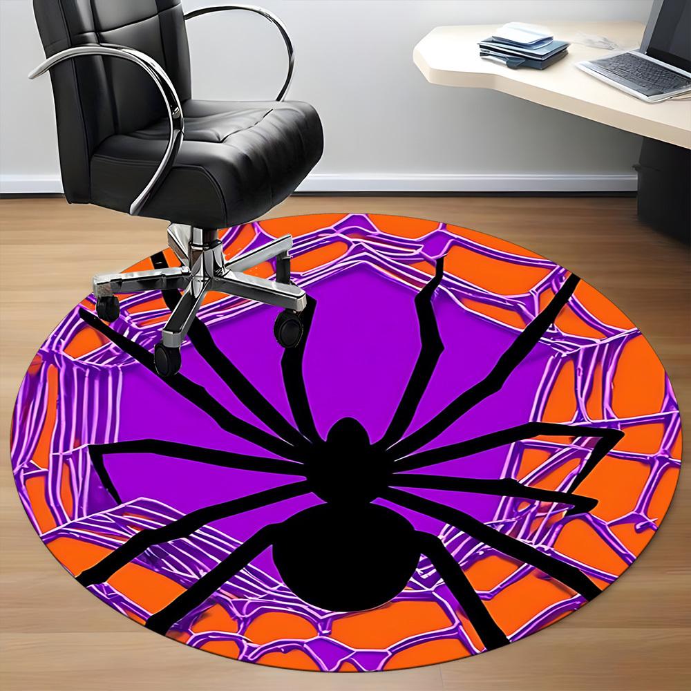 1pc Spider Web Office Round Area Rug, Indoor Mat Suitable ForOffice, Under Office Chairs Bedroom Living Room Home Decor T151