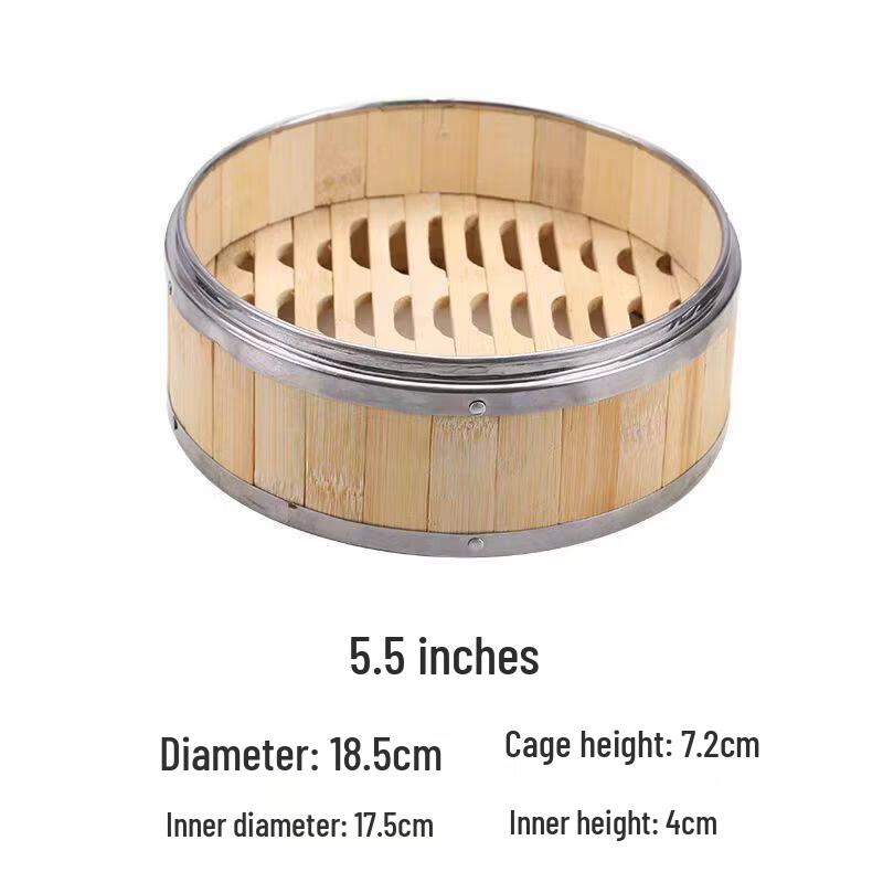 Stainless Steel Edged Bamboo Food Steamer Basket