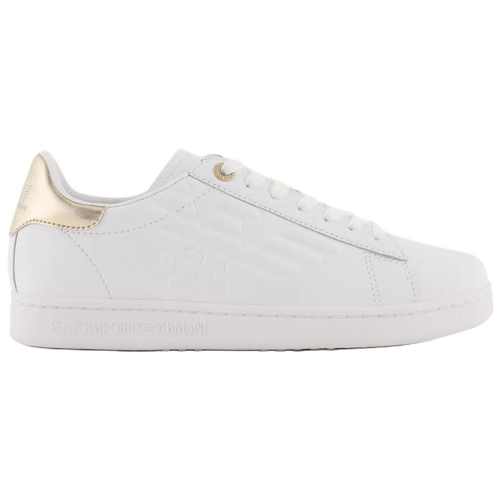 Emporio Armani EA7 Embossed Logo Casual Sports Low-Top Sneakers Unisex Sneakers White Platinum X8X001XCC51R579