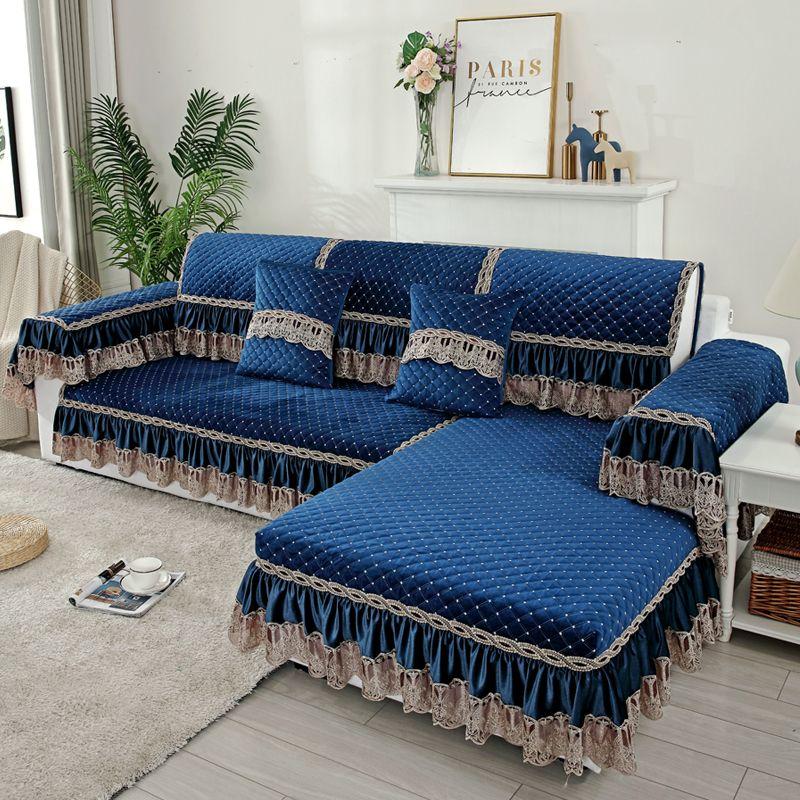 Huse de canapea de lux ușoare pentru sufragerie Prosop de canapea Husă de canapea universală în formă de L Husă de canapea anti-alunecare în stil european
