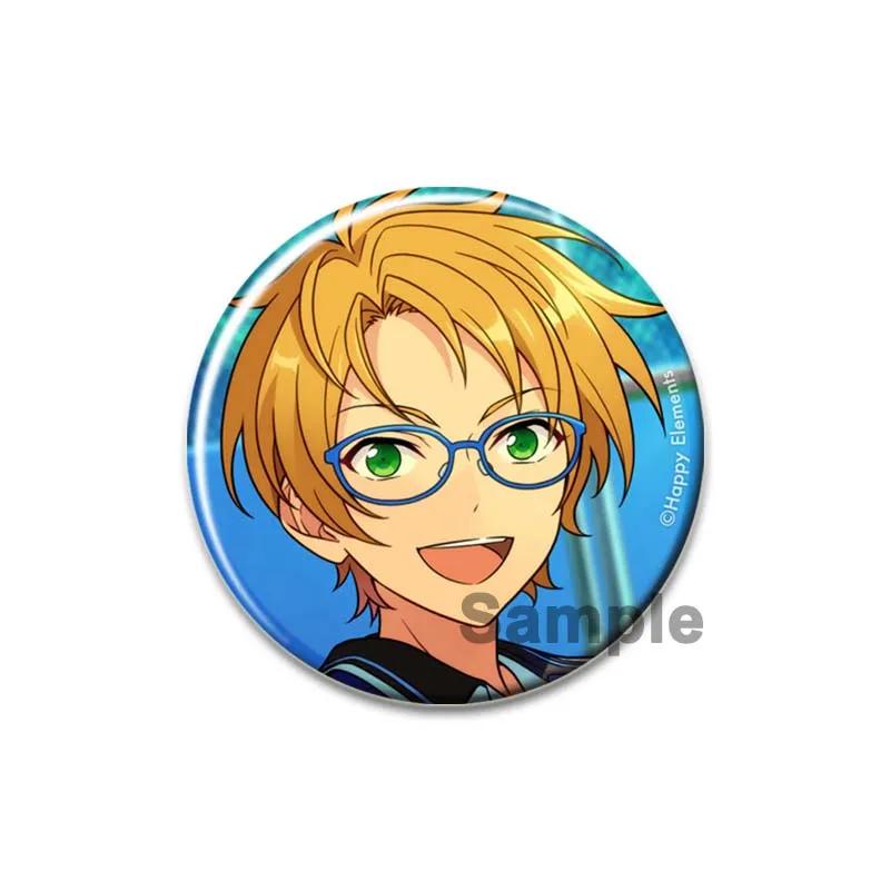 32/44/58mm Ensemble Stars Idol Brooch Round Cartoon Cosplay Badge Akehoshi Yuuki Fushimi Narukami Lapel Pins for Backpack Gift Accessory