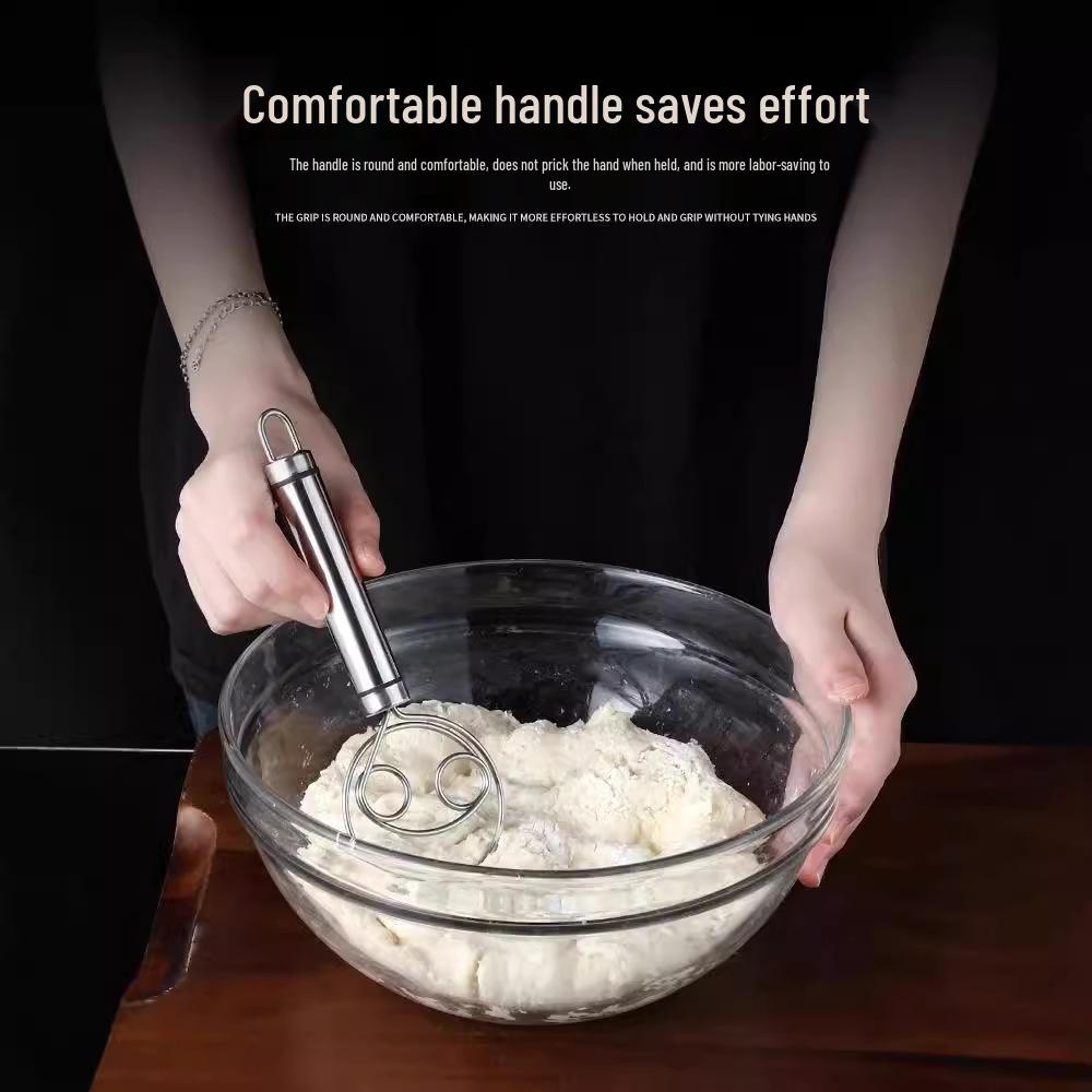 Handbetriebener Teigmischer aus Edelstahl mit Antihaftbeschichtung