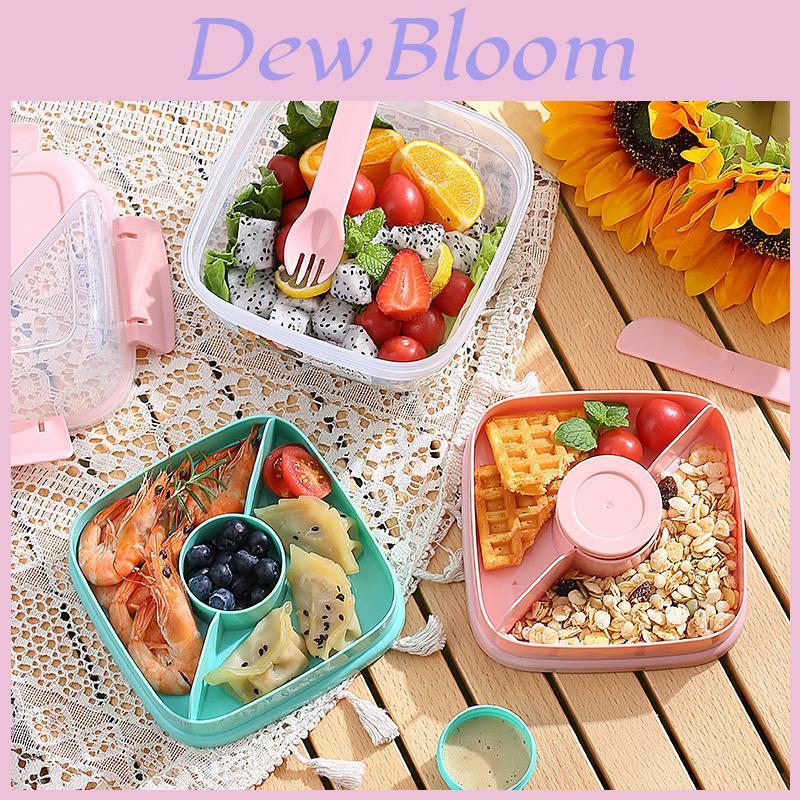 Double Layer Fruit Salad Box With Sealed Lid For Picnic And Office Use