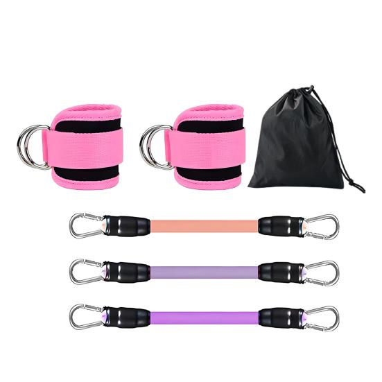 Fitness Ankle Strap with 3 Resistance Bands Glute Workouts Leg Training Kickbacks Booty Hip Abductors Body Exercise Ankle Resistance Bands with Cuffs