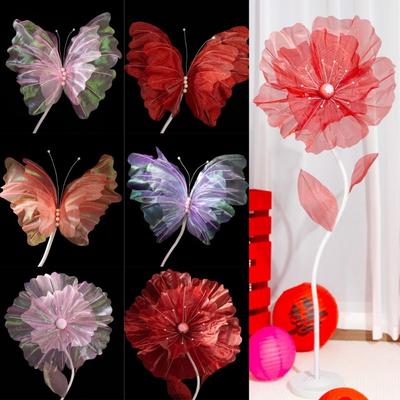 NOVAS Flores Simuladas 3D 47cm Grande Escala Borboleta Artificial Display de Janela Colorido Adereços de Fotografia Cenário de Casamento