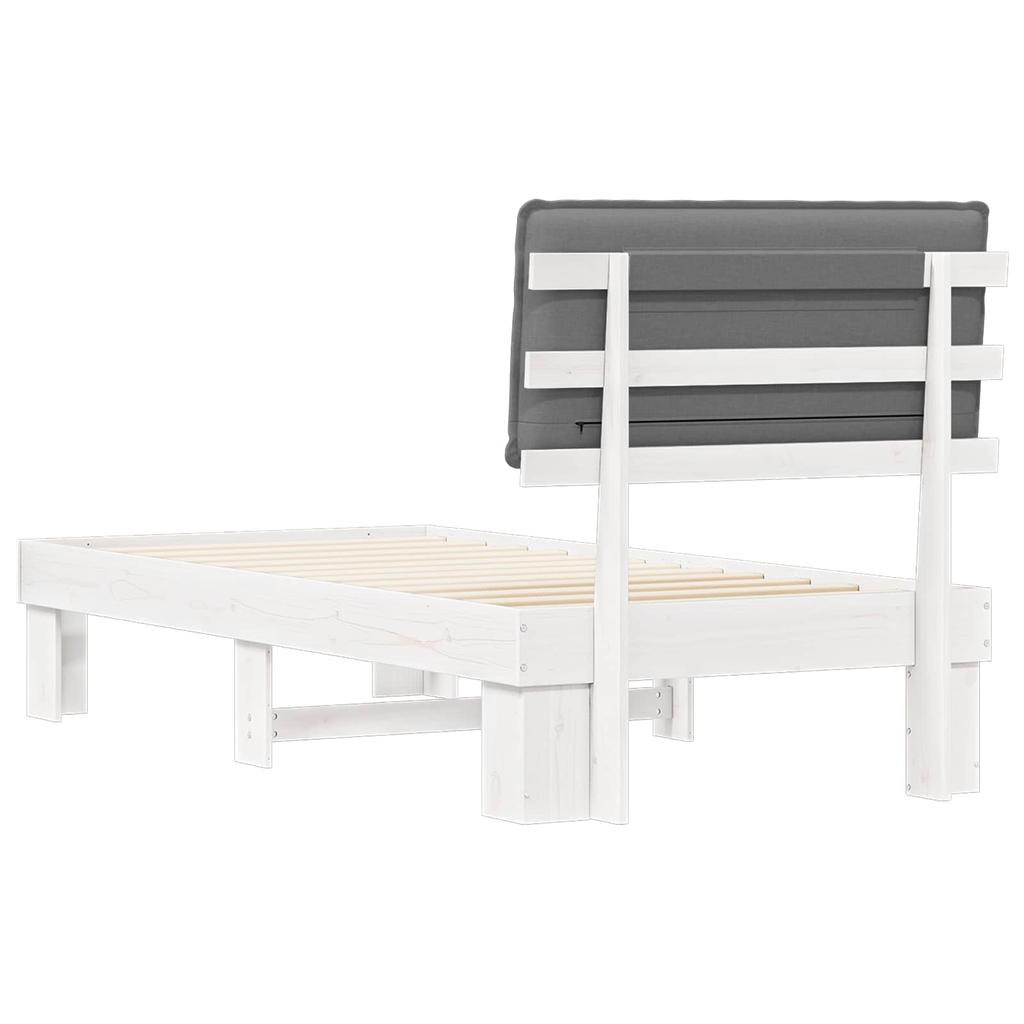 Bed Frame with Padded Headboard Light Grey 75 x 190 cm